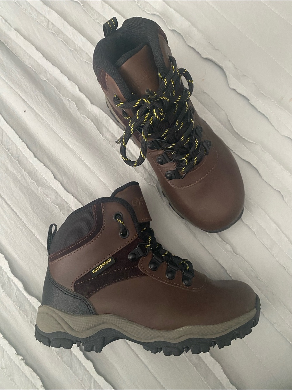 Magellan Waterproof Brown Kid’s Hiking Boots - Rugged Trail Support 13
